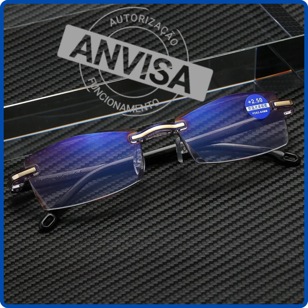 Óculos na caixa com logo ANVISA